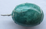 Amazonite pendant wire wrapped in sterling silver