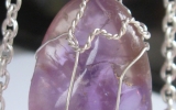 Ametrine pendant wire wrapped in sterling silver & silver necklace