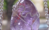 Ametrine pendant wire wrapped in sterling silver & silver necklace