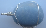 Angelite pendant wire wrapped in sterling silver