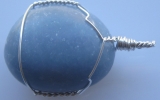 Angelite pendant wire wrapped in sterling silver