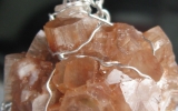 Raw aragonite crystals pendant wire wrapped in sterling silver & silver necklace