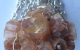 Raw aragonite crystals pendant wire wrapped in sterling silver & silver necklace