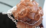 Raw aragonite crystals pendant wire wrapped in sterling silver & silver necklace