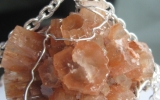 Raw aragonite crystals pendant wire wrapped in sterling silver & silver necklace