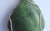 Australian jade pendant wire wrapped in sterling silver