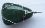 Fuchsite pendant wire wrapped in sterling silver