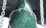 Fuchsite pendant wire wrapped in sterling silver & silver necklace