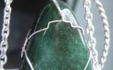 Fuchsite pendant wire wrapped in sterling silver & silver necklace