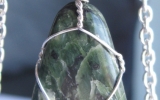 Jasper pendant wire wrapped in sterling silver & silver necklace