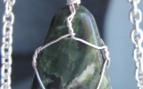 Jasper pendant wire wrapped in sterling silver & silver necklace