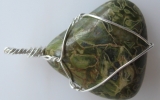 Jasper pendant wire wrapped in sterling silver