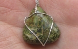 Jasper pendant wire wrapped in sterling silver