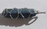 Kyanite pendant wire wrapped in sterling silver