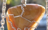 Lace agate wire wrapped pendant