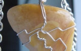 Lace agate wire wrapped pendant