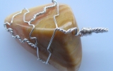 Lace agate wire wrapped pendant