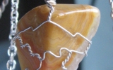 Lace agate wire wrapped pendant