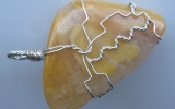 Lace agate wire wrapped pendant