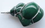 Malachite pendant wire wrapped in sterling silver