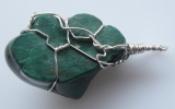 Malachite pendant wire wrapped in sterling silver