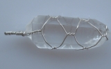 Quartz pendant wire wrapped in sterling silver