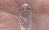 Quartz pendant wire wrapped in sterling silver