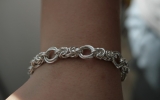 925 Silver Medium Rose Byzantine Bracelet 22 g