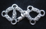 925 Silver Medium Rose Byzantine Bracelet 22 g