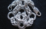 925 Silver Medium Rose Byzantine Bracelet 22 g