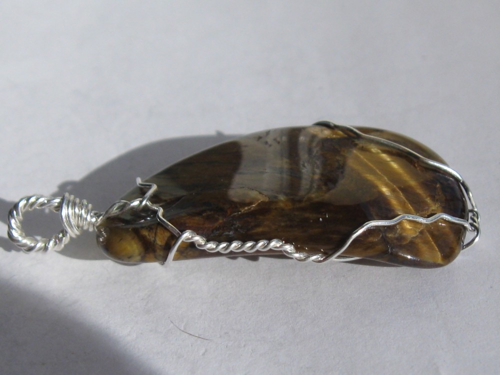 Tiger eye wire wrapped pendants Crafty Cristian