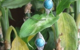 925 Silver Magnesite Turquoise Earrings 5,4 g