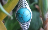 925 Silver Magnesite Turquoise Earrings 5,4 g