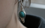 925 Silver Magnesite Turquoise Earrings 5,4 g