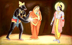 Jambavan-offers-his-daughter-and-Shyamantaka-Gem-to-Krishna