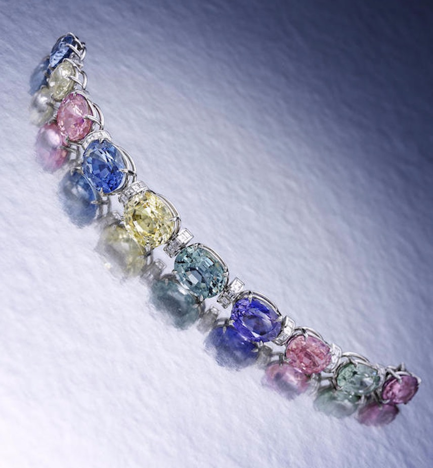 A multi-color sapphire and diamond bracelet, Bulgari,